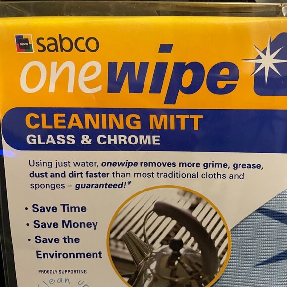 Sabco One Wipe Cleaning Mitt for Glass & Chrome  Rare and Amazing Product.  NWT - Picture 4 of 5